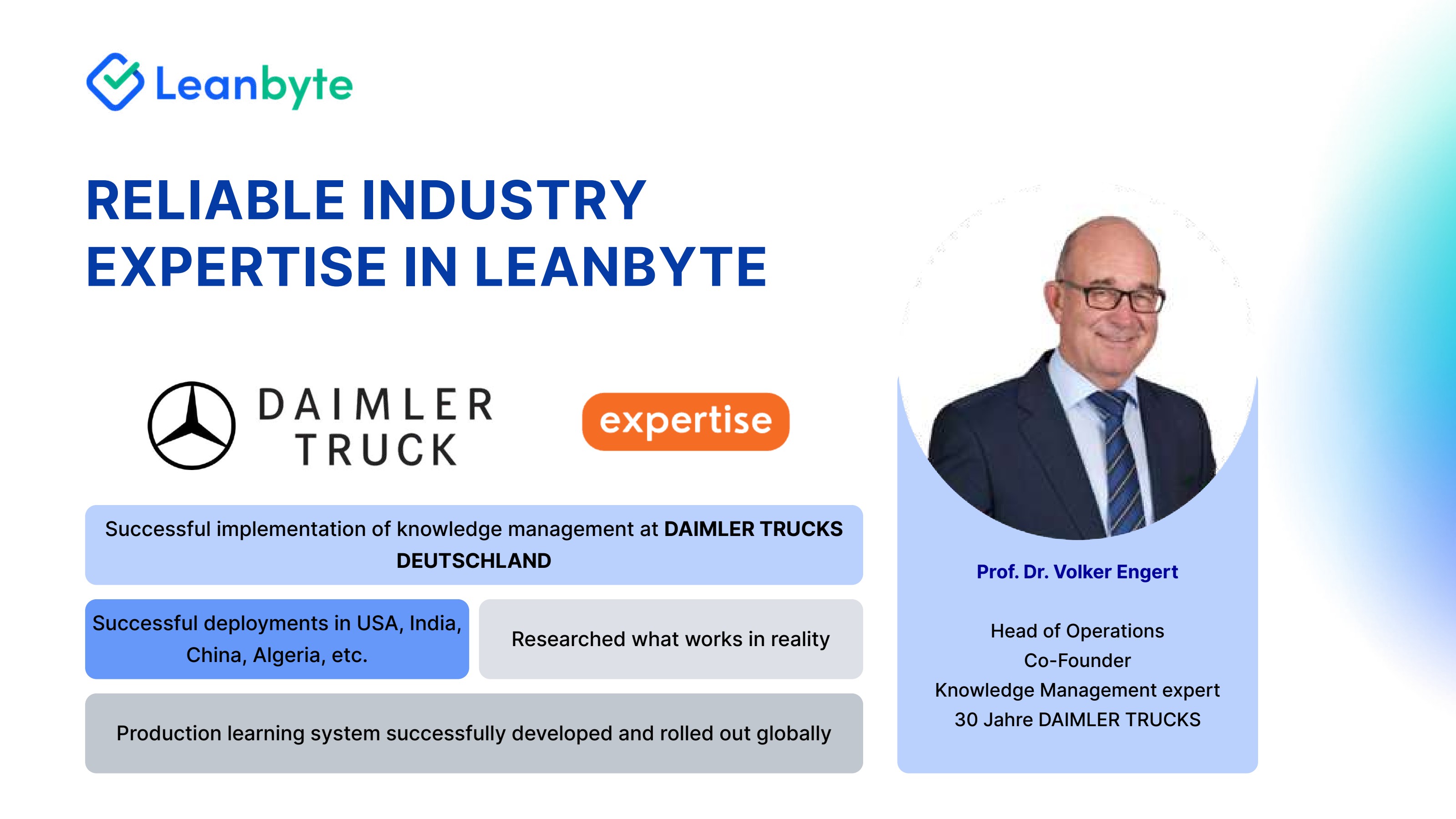 Reliable industry expertise at Leanbyte