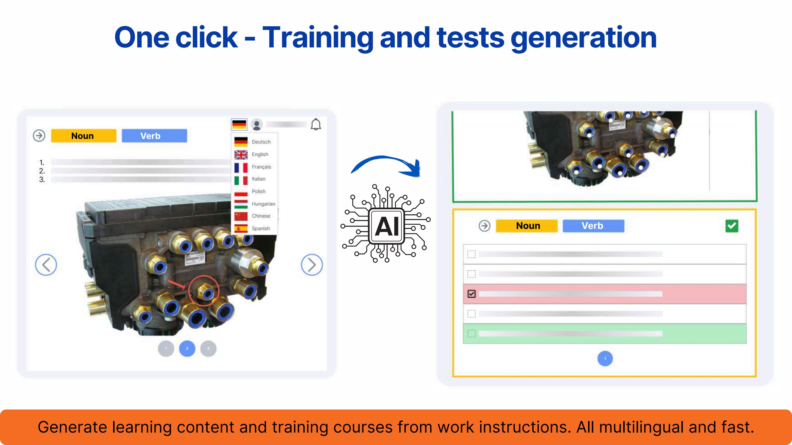 One click training and test generation